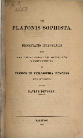 De Platonis sophista