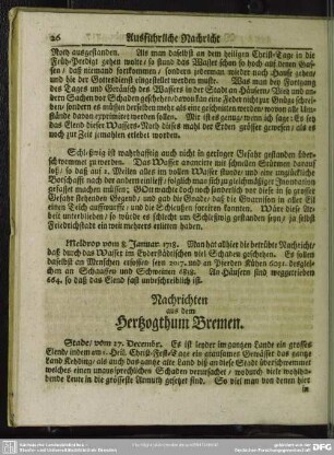 Nachrichten aus dem Hertzogthum Bremen