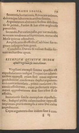 Exemplum Quintum Ibidem apud Virgilium sic imitabimur.