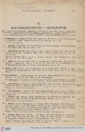 II. Kulturgeschichte - Geographie (Nr.48-331)