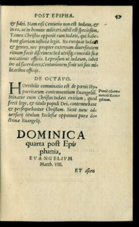 Dominica quarta post Epiphania ...