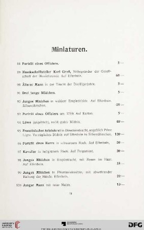 Miniaturen (Nr. 88-122)