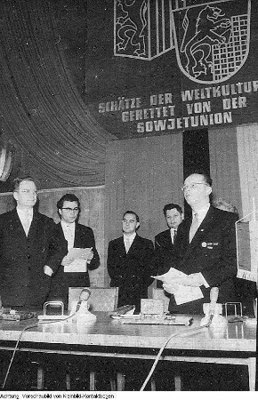 Dresden. Staatliche Kunstsammlungen Dresden, Grünes Gewölbe, Rüstkammer und Skulpturensammlung. Beutekunst kehrt aus der Sowjetunion zurück, 1958