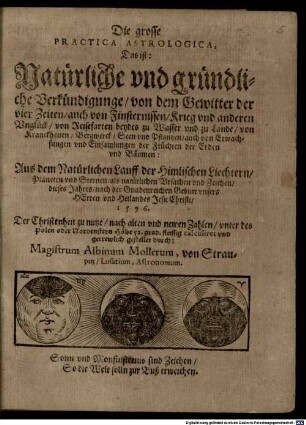 Die grosse Practica astrologica ... 1596 ...