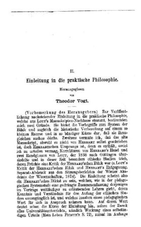 Einleitung in die praktische Philosophie