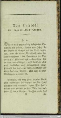 Vom Hutrechte im eigentlichen Sinne