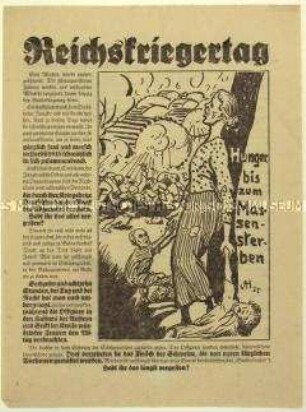 Aufruf zum Boykott des Reichskriegertages 1925 in Leipzig