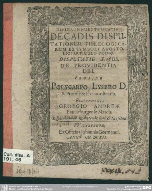 10: De providentia Dei