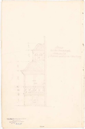 Rathaus, Wernigerode Umbau: Grundriss und Aufriss mit Maßangaben