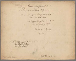 Gesellschaftslieder, Singstimmen, Klavier, op. 56 - BSB Mus.Schott.Ha 8526-2