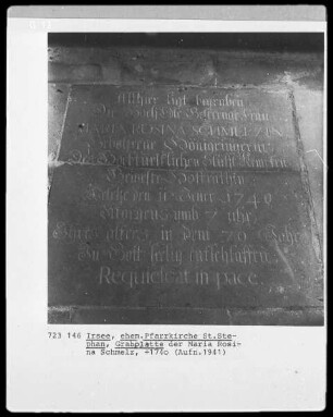 Grabplatte der Maria Rosina Schmelz