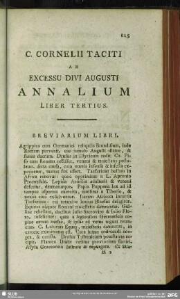 Ab Excessu Divi Augusti Annalium Liber Tertius