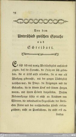 Von dem Unterschied zwischen Sprache und Schreibart