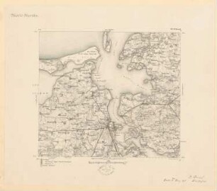 Brücke über den Bodden von Stralsund nach Rügen Schinkelwettbewerb 1879: Lageplan (Karte) 1:10000