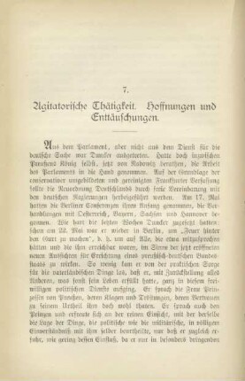 7. Agitatorische Thätigkeit. Hoffnungen und Enttäuschungen