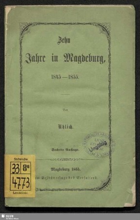 Zehn Jahre in Magdeburg : 1845-1855
