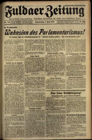 Erste Ausgabe vom Donnerstag, den 06. Juni 1935.