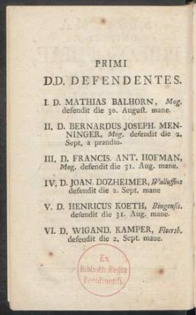 Primi D.D. Defendentes