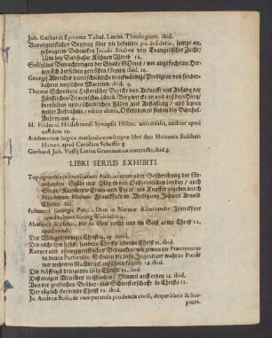 Libri Serius Exhibiti.