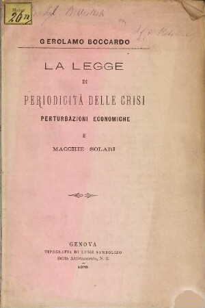 La legge di periodicità delle crisi