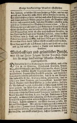 Wahrhafftiger und gründlicher Bericht ...