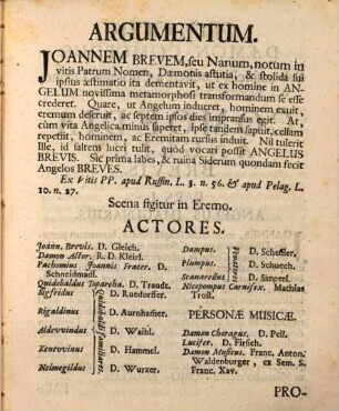 Joannes Brevis Comoedia : Dedere Ludis Saturnalibus DD. Convictores Collegii S. Ignatii Martyris. Ingolstadii, 26. & 28. Februarii, Anno M.DCC.XXXVII.