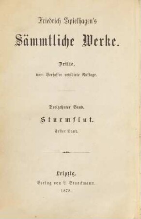 Sturmflut : Roman, 1. Band