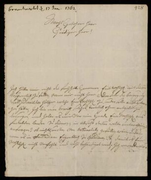 Brief von Lorentz Ercks an Johann Friedrich Uffenbach, Amsterdam, 15.10.1761