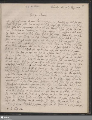 B. 44-45: SvC, Julius an Bunsen, München, 11.03.1830