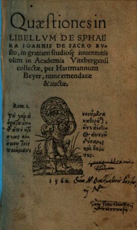 Quaestiones in Libellum De Sphaera Ioannis De Sacro Busto