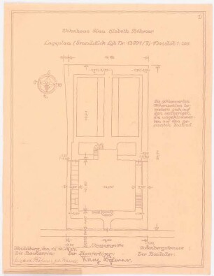 Wohnhaus Böhmer, Heidelberg: Lageplan 1:200
