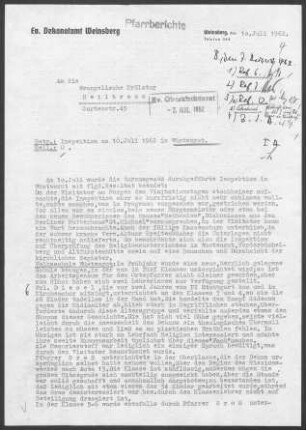 Wüstenrot mit Altfürstenhütte und Vorderbüchelberg: Inspektionsbericht 1962