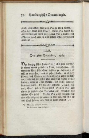 LXII. Den 4ten December, 1767