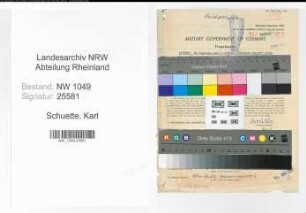 Entnazifizierung Karl Schuette , geb. 29.01.1898 (Postinspektor)