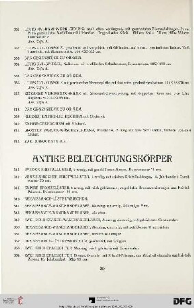 Antike Beleuchtungskörper (Nr. 343-354)