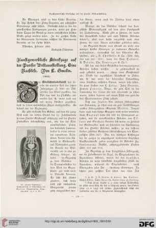 Kunstgewerbliche Streifzüge auf der Pariser Weltausstellung. Eine Nachlese, [3]