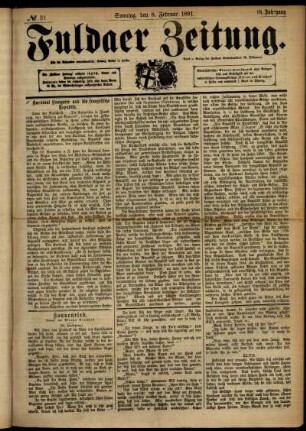 Ausgabe vom Sonntag, den 08. Februar 1891.