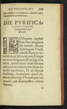 Die Purificationis Mariae ...