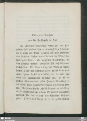 Erdmann Kircheis und die Fachschule in Aue