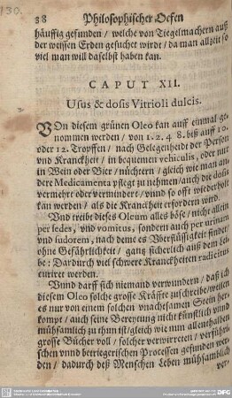 CAPUT XII. Usu & dosis Vitrioli dulcis.