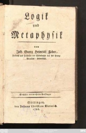 Logik und Metaphysik