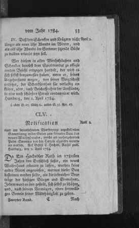CLV. Notification