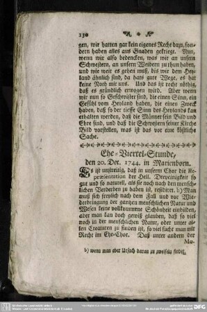 Ehe-Viertel-Stunde, den 20. Dec. 1744. in Marienborn