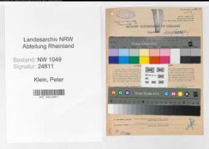 Entnazifizierung Peter Klein , geb. 10.02.1905 (Handelsvertreter)