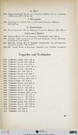 Teppiche und Verbinder (Nr. 1295-1395)