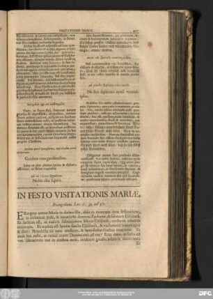 In Festo Visitationis Mariae, Evangelium Luc. 1, 39. ad 57.