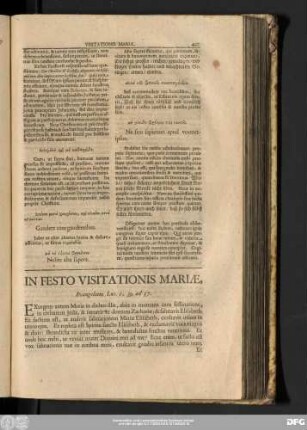 In Festo Visitationis Mariae, Evangelium Luc. 1, 39. ad 57.
