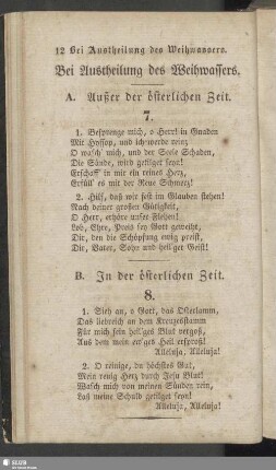 Bei Austheilung des Weihwassers