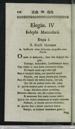 Elegiae IV Iosephi Mazzolarii