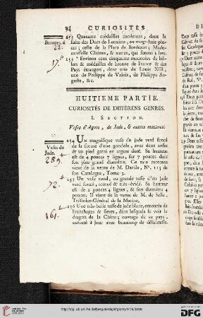 Huitième partie: curiosités de différens genres